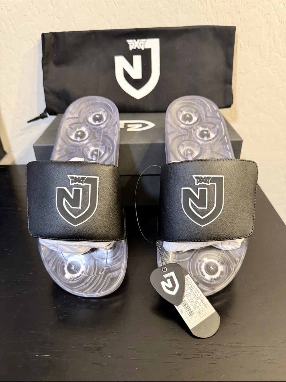 PXG × NJ Nick Jonas Golf Slides Mens 8
Leather NWT Box Dust Bag $95